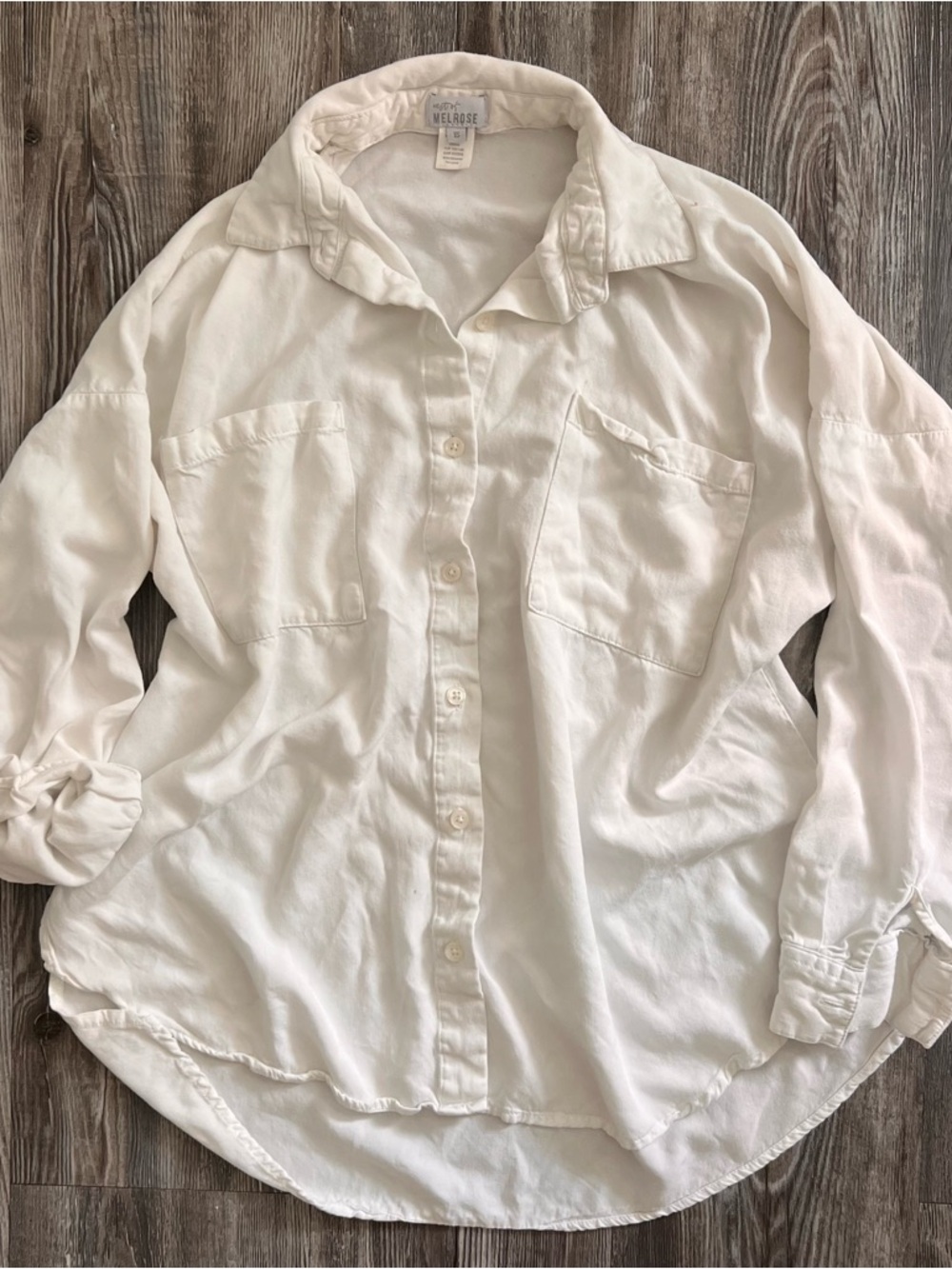 West of Melrose White Lightweight Button Down Shirt